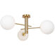 Aurelia LED 31.5 inch Brass Semi-Flush Mount Ceiling Light