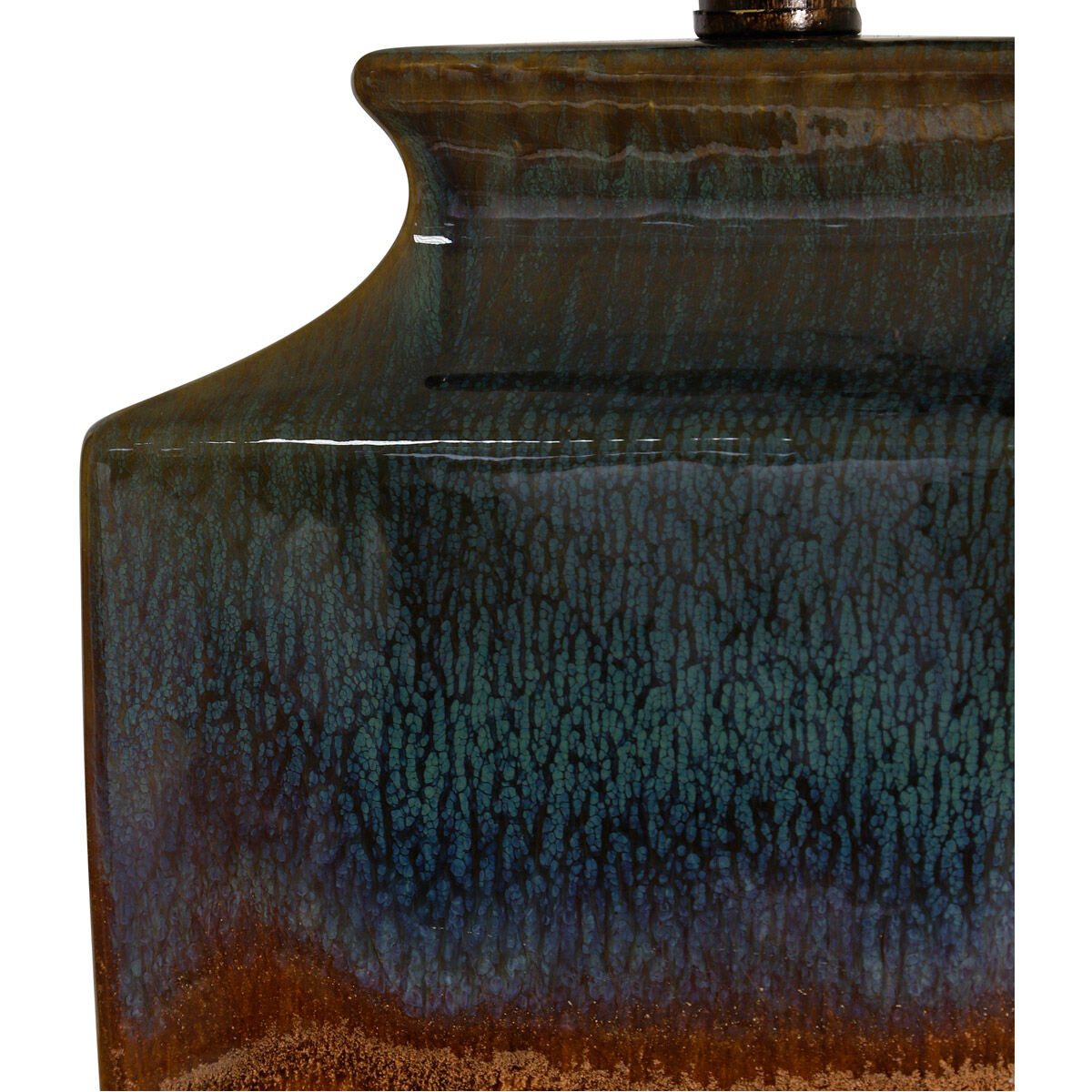 Signature 32 inch 100 watt Brown and Turqoise Table Lamp Portable Light