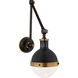 Thomas O'Brien Hicks 16.75 inch 60.00 watt Bronze with Antique Brass Swing Arm Wall Light in Bronze and Hand-Rubbed Antique Brass