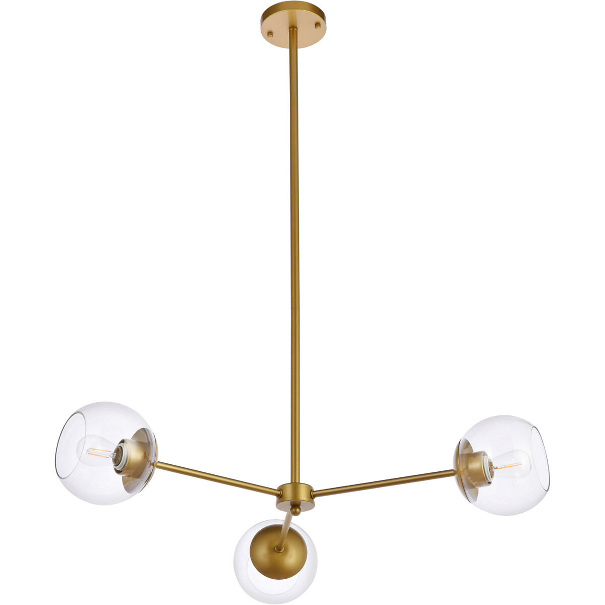 Briggs 3 Light 32 inch Brass Pendant Ceiling Light