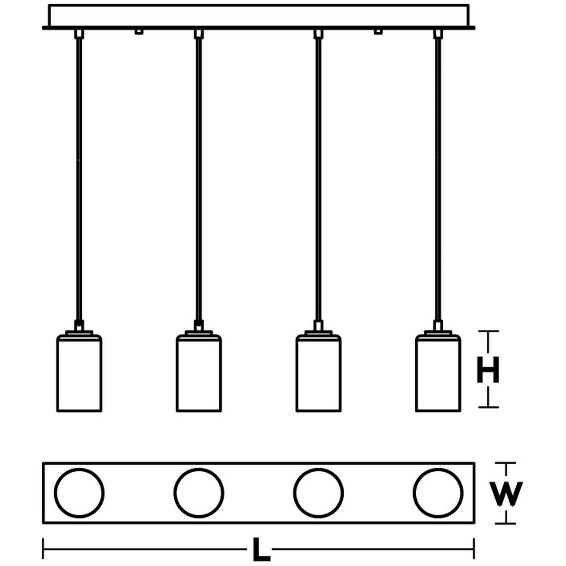 Leo 4 Light 5 inch Satin Nickel Linear Pendant Ceiling Light