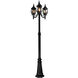 Classico 3 Light 87.5 inch Black Outdoor Lantern and Post
