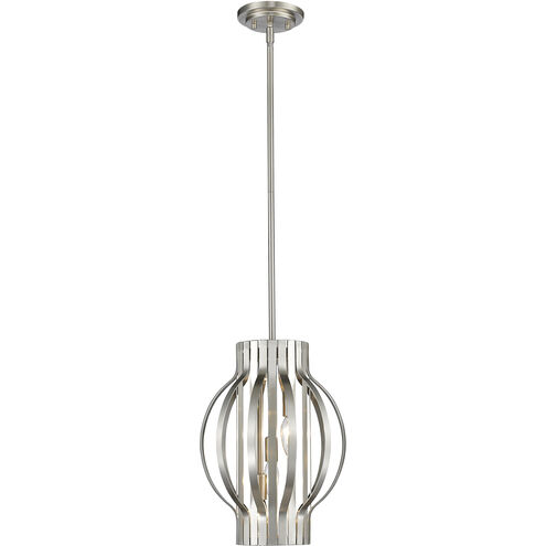Moundou 3 Light 12 inch Brushed Nickel Pendant Ceiling Light
