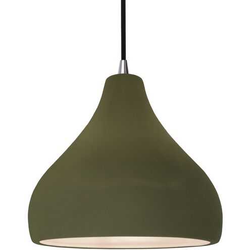 Radiance LED 11.5 inch Matte Green and Brushed Nickel Pendant Ceiling Light