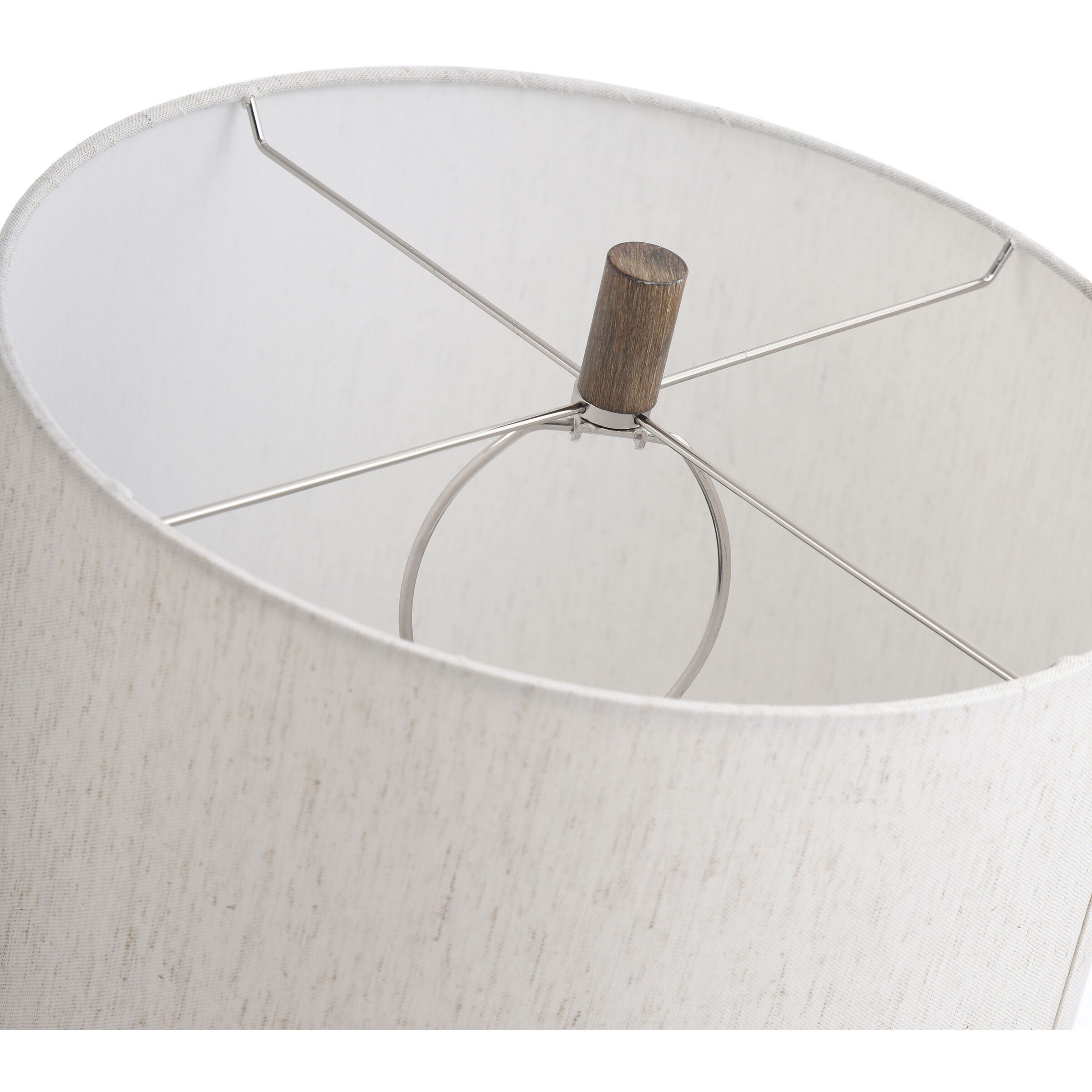 Logan 32 inch 60.00 watt Brushed Steel Metal With Molded Faux Wood Base Table Lamp Portable Light