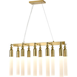 Fusion 10 Light 11 inch Aged Brass Chandelier Ceiling Light