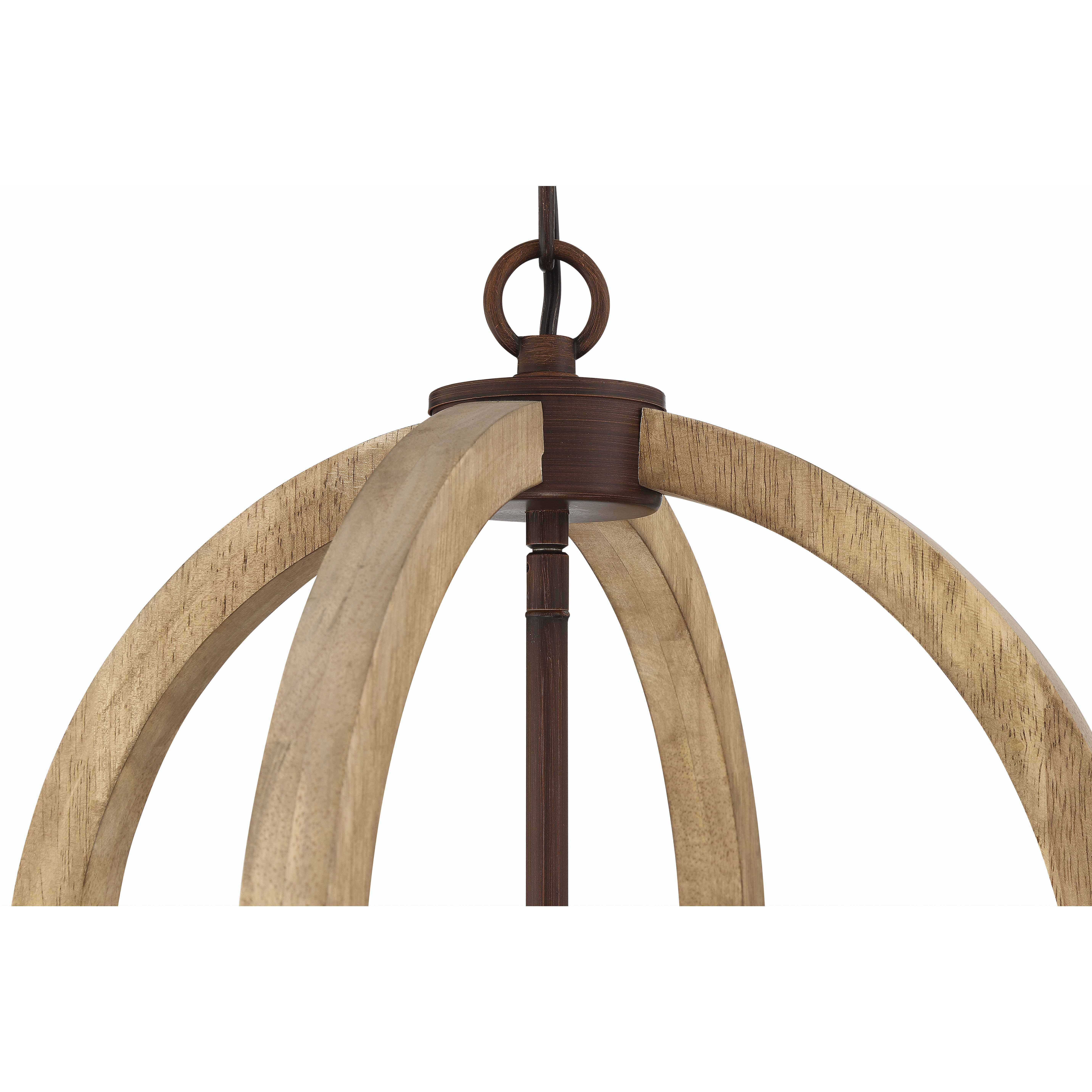 Aberdeen 4 Light 14 inch Natural Wood/Aged Bronze Brushed Foyer Light Ceiling Light