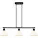 Yep Carver Island Light Ceiling Light in Matte Black, Vintage Milk Glass