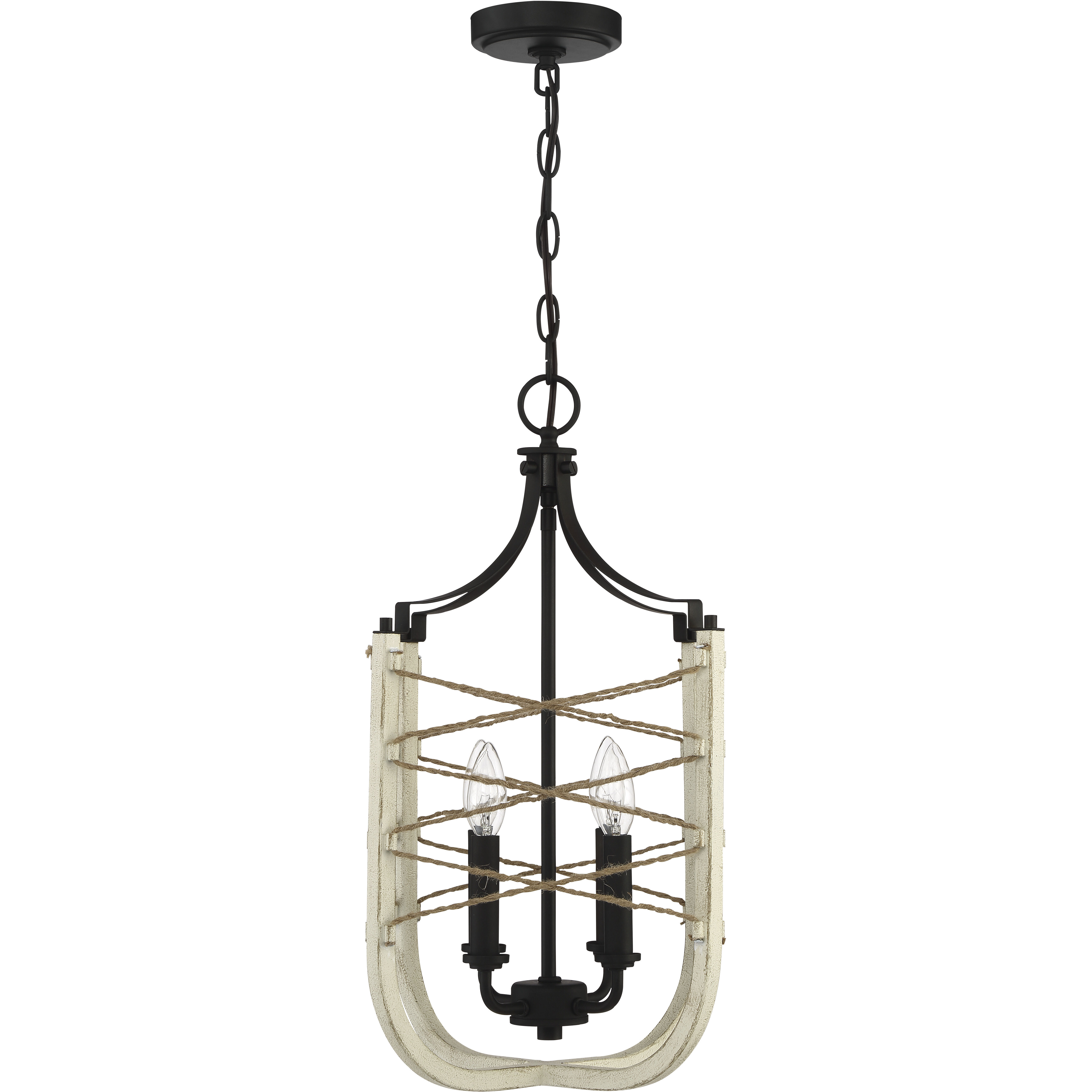 Cavendish 4 Light 14 inch Cottage White/Espresso Foyer Light Ceiling Light