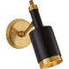 Thomas O'Brien Anders 1 Light 5.25 inch Hand-Rubbed Antique Brass and Black Articulating Wall Light, Small