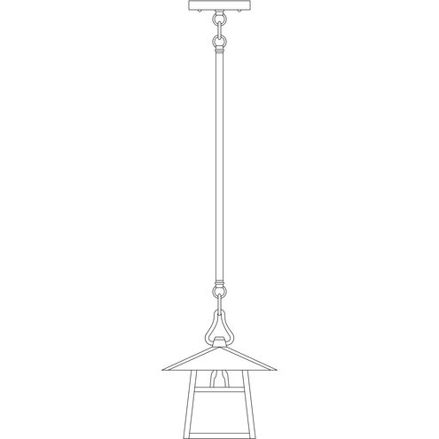 Carmel 1 Light 8 inch Bronze Pendant Ceiling Light in Frosted, Bungalow Overlay