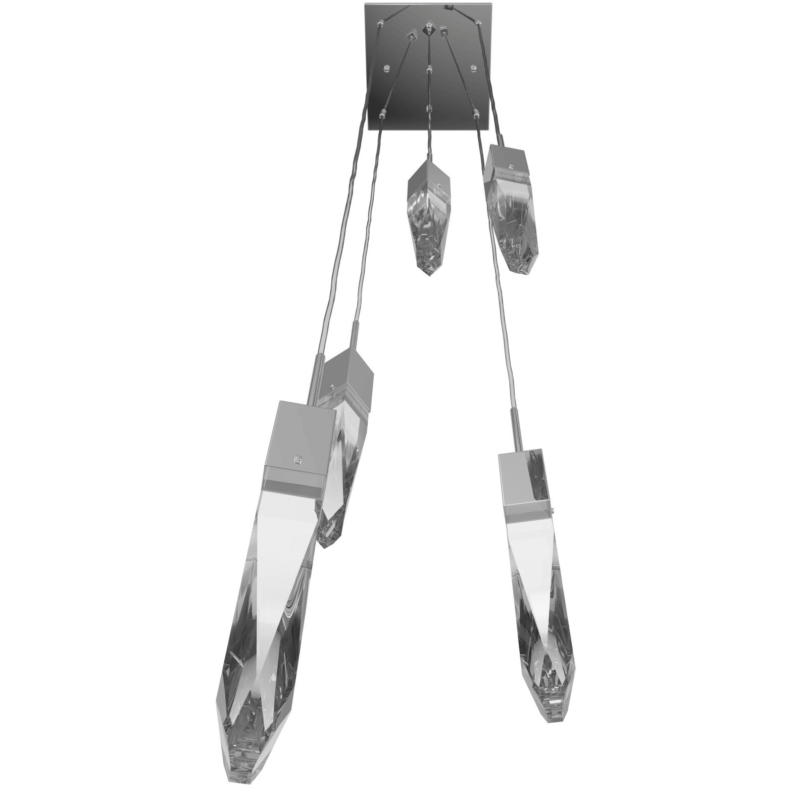 Aspen LED 12 inch Polished Chrome Multi Port Pendant Ceiling Light in Clear