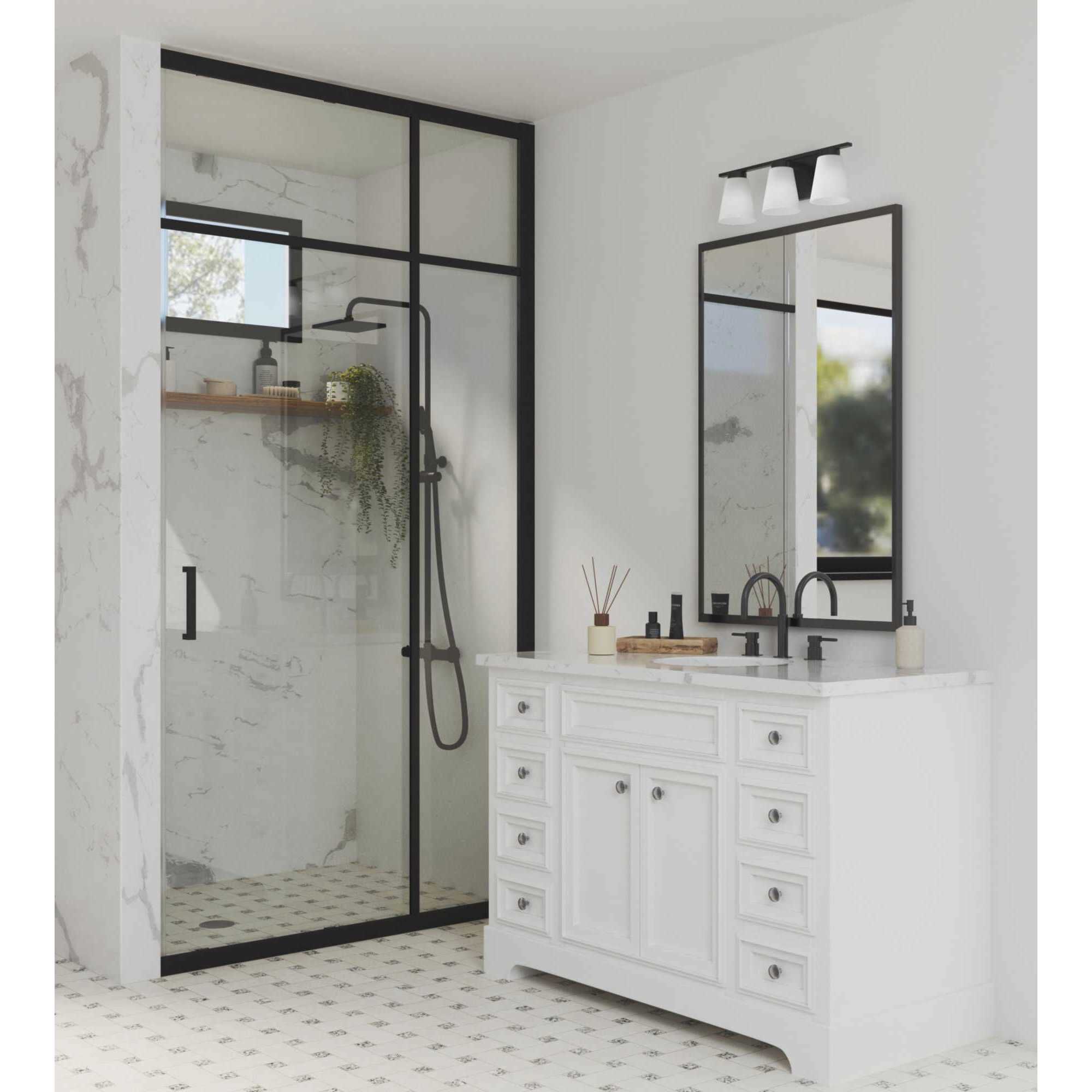 Tanner 3 Light 22 inch Matte Black Vanity Light Wall Light