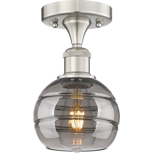 Edison Rochester 1 Light 5.88 inch Brushed Satin Nickel Semi-Flush Mount Ceiling Light