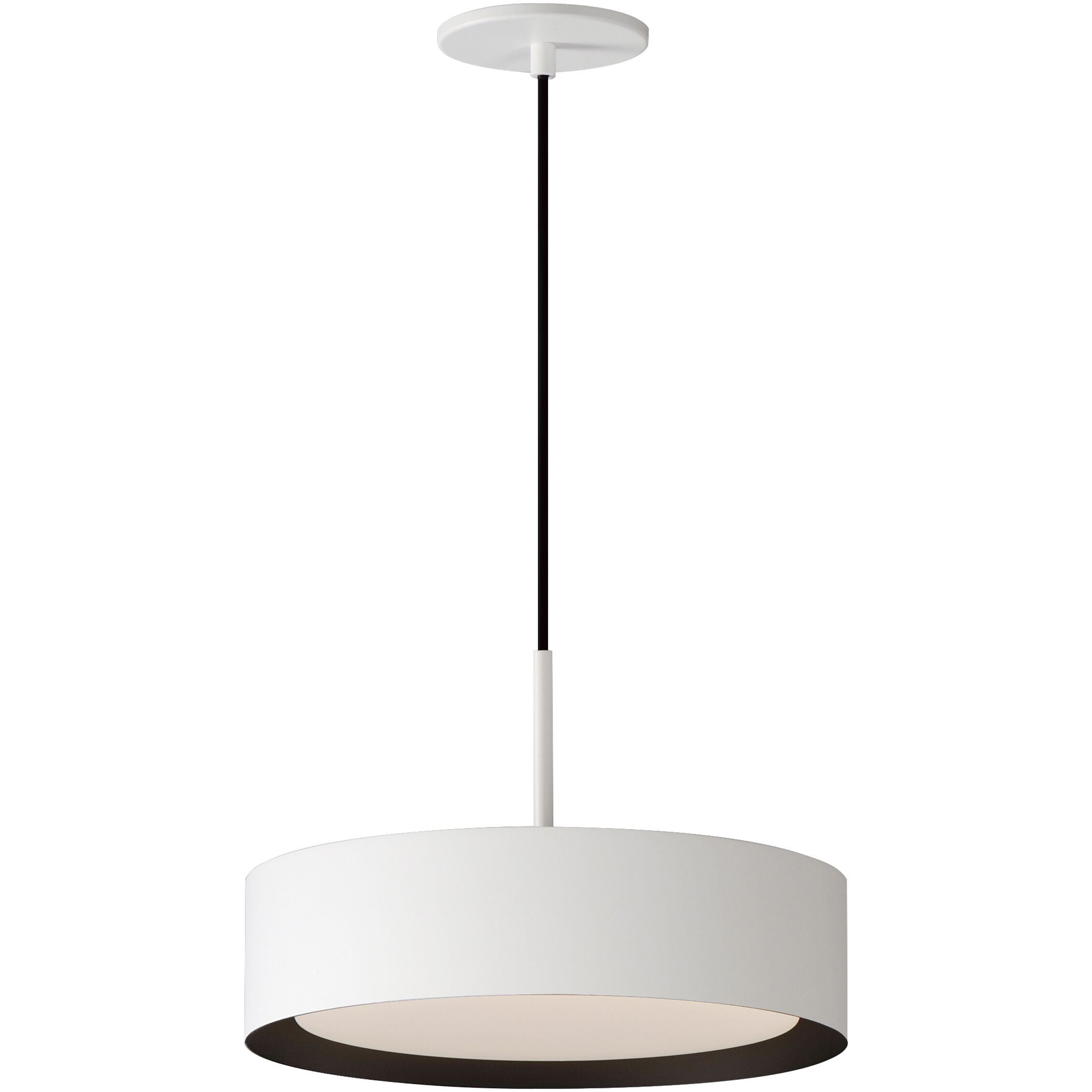 Echo LED 13 inch White and Black Single Pendant Ceiling Light in White/Black