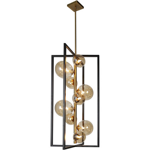 Glasgow 9 Light 15.75 inch Matte Black with Vintage Bronze Pendant Ceiling Light