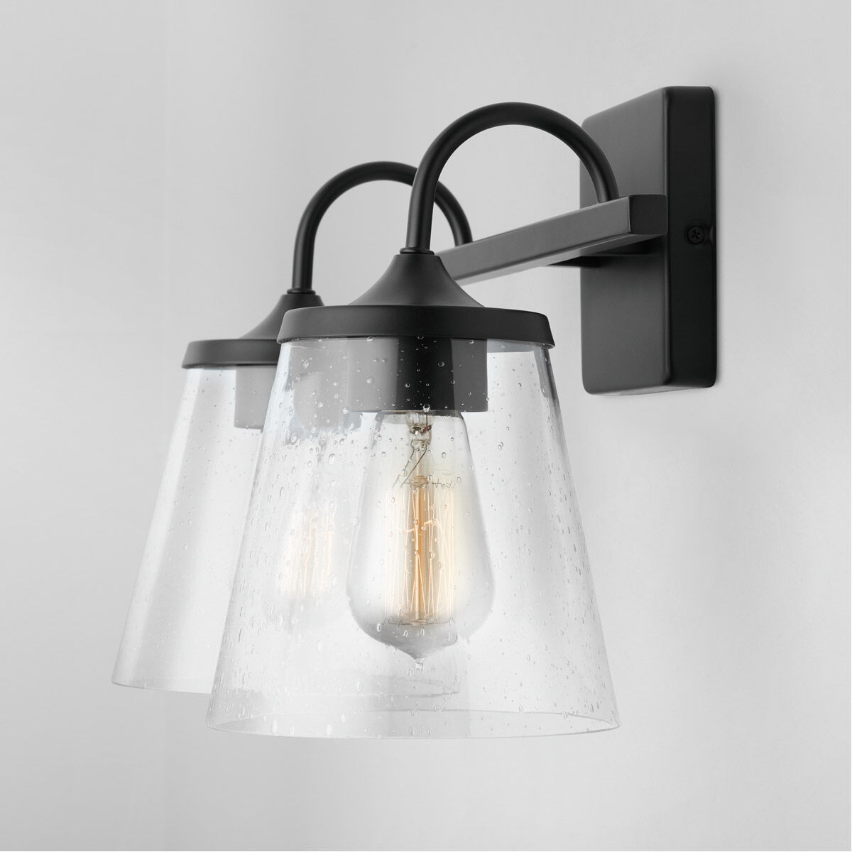 Jayne 2 Light 15.25 inch Matte Black Vanity Light Wall Light