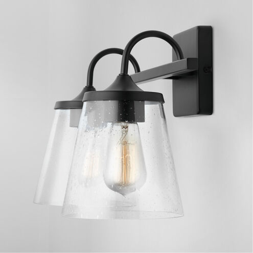 Jayne 2 Light 15.25 inch Matte Black Vanity Light Wall Light