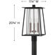Walker 3 Light 20.75 inch Black with Antique Nickel Outdoor Post Mount Lantern in Non-LED