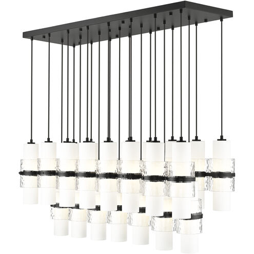 Cayden 23 Light 54 inch Matte Black Linear Chandelier Ceiling Light