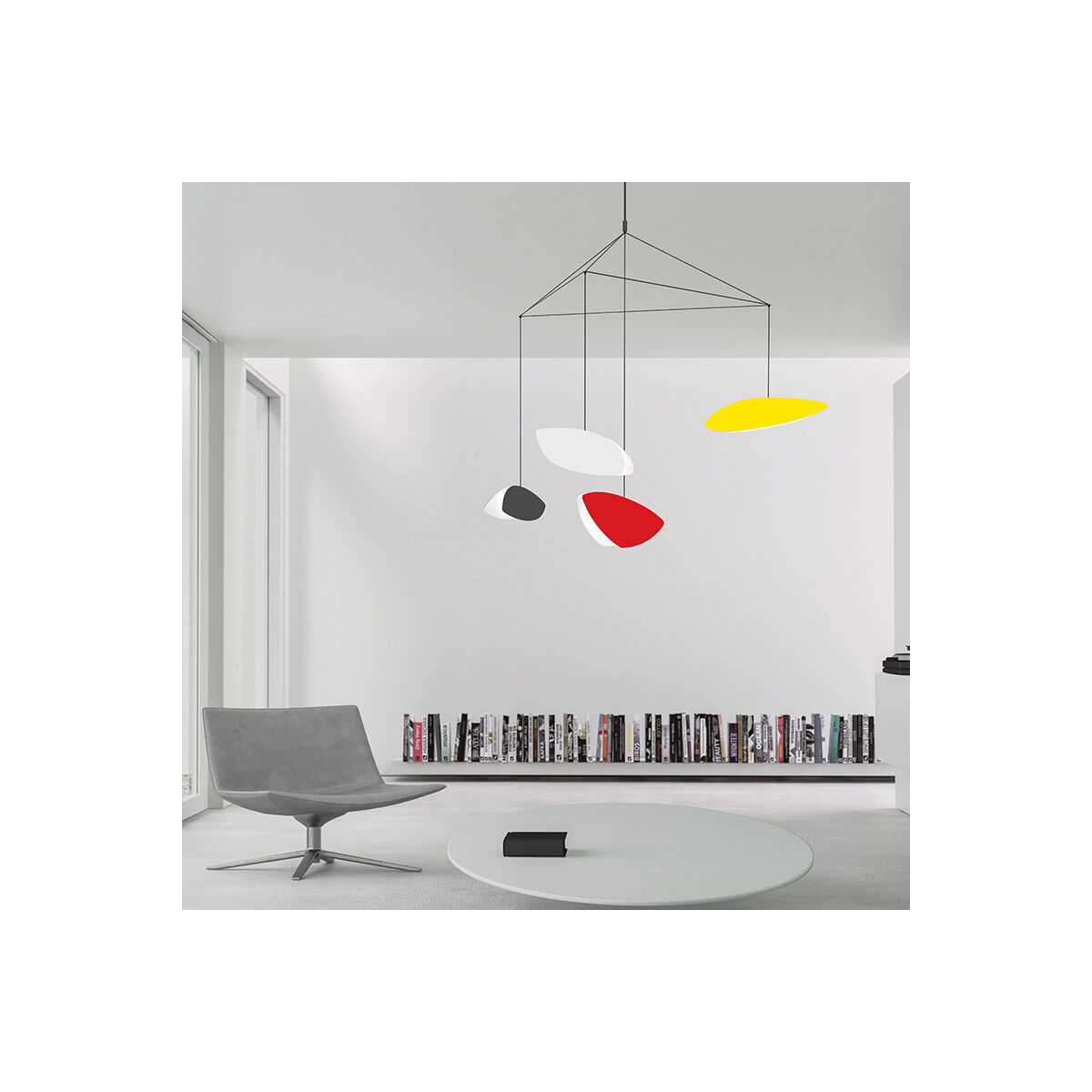 Papillons LED 12.5 inch Satin Black Pendant Ceiling Light in Satin Red