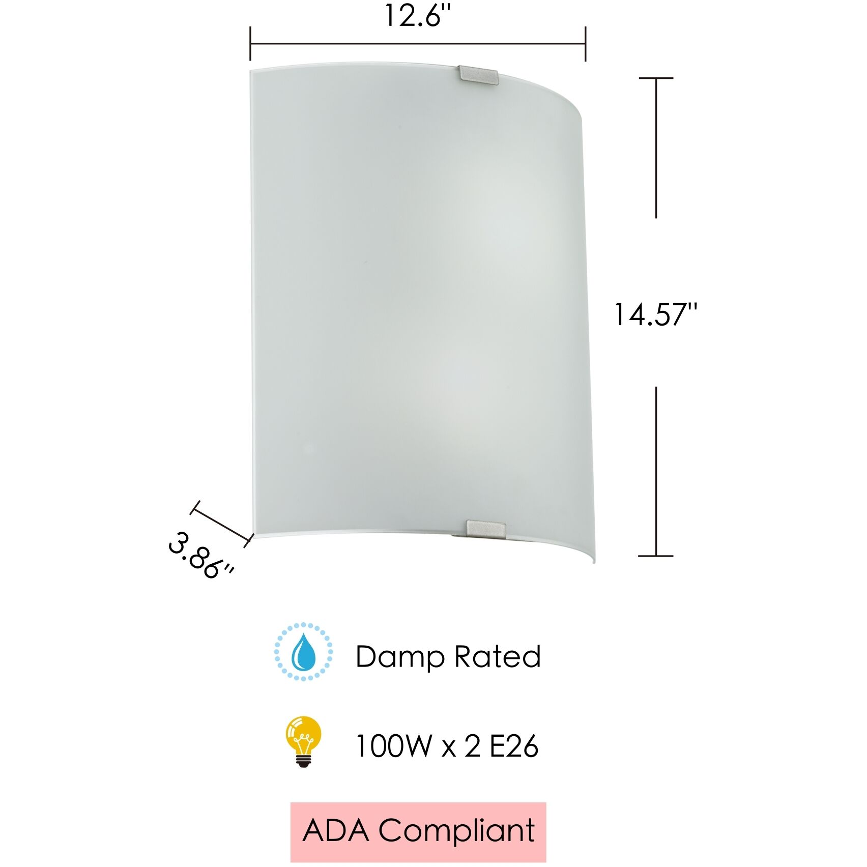 Grafik 2 Light 12.6 inch Chrome ADA Wall Light