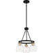 Winsley 3 Light 17 inch Coal And Stained Brass Chandelier Ceiling Light in Coal/Stained Brass