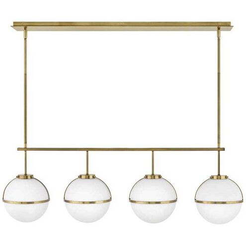 Hollis 4 Light 42.25 inch Heritage Brass Indoor Linear Chandelier Ceiling Light