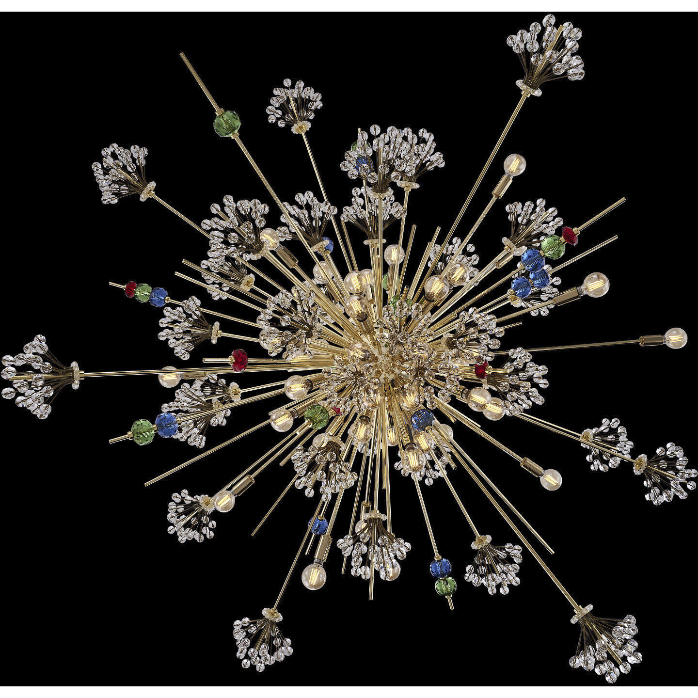 Constellation 46 Light 60 inch 18K Gold Pendant Ceiling Light in Constellation Colorata