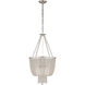 AERIN Jacqueline 4 Light 19 inch Burnished Silver Leaf Chandelier Ceiling Light in Clear Glass