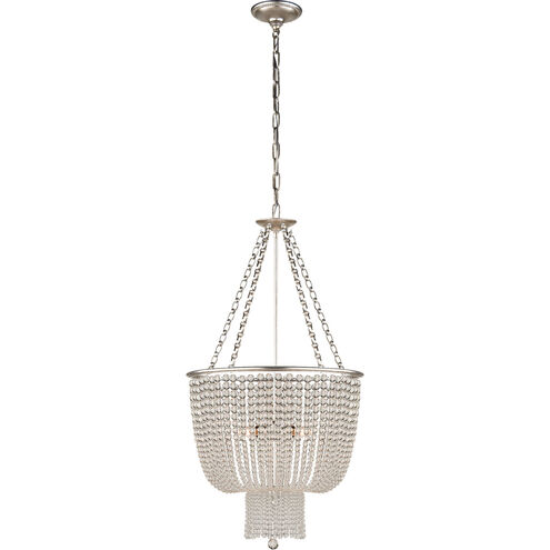 AERIN Jacqueline 4 Light 19 inch Burnished Silver Leaf Chandelier Ceiling Light in Clear Glass