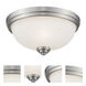 Ashton 3 Light 15 inch Brushed Nickel Flush Mount Ceiling Light in 5.5