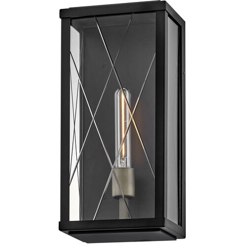 Monte 1 Light 16 inch Black with Burnished Bronze Outdoor Wall Mount