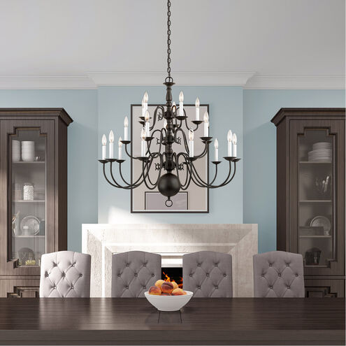 Williamsburgh 20 Light 36 inch Bronze Chandelier Ceiling Light