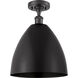 Ballston Dome LED 12 inch Matte Black Semi-Flush Mount Ceiling Light