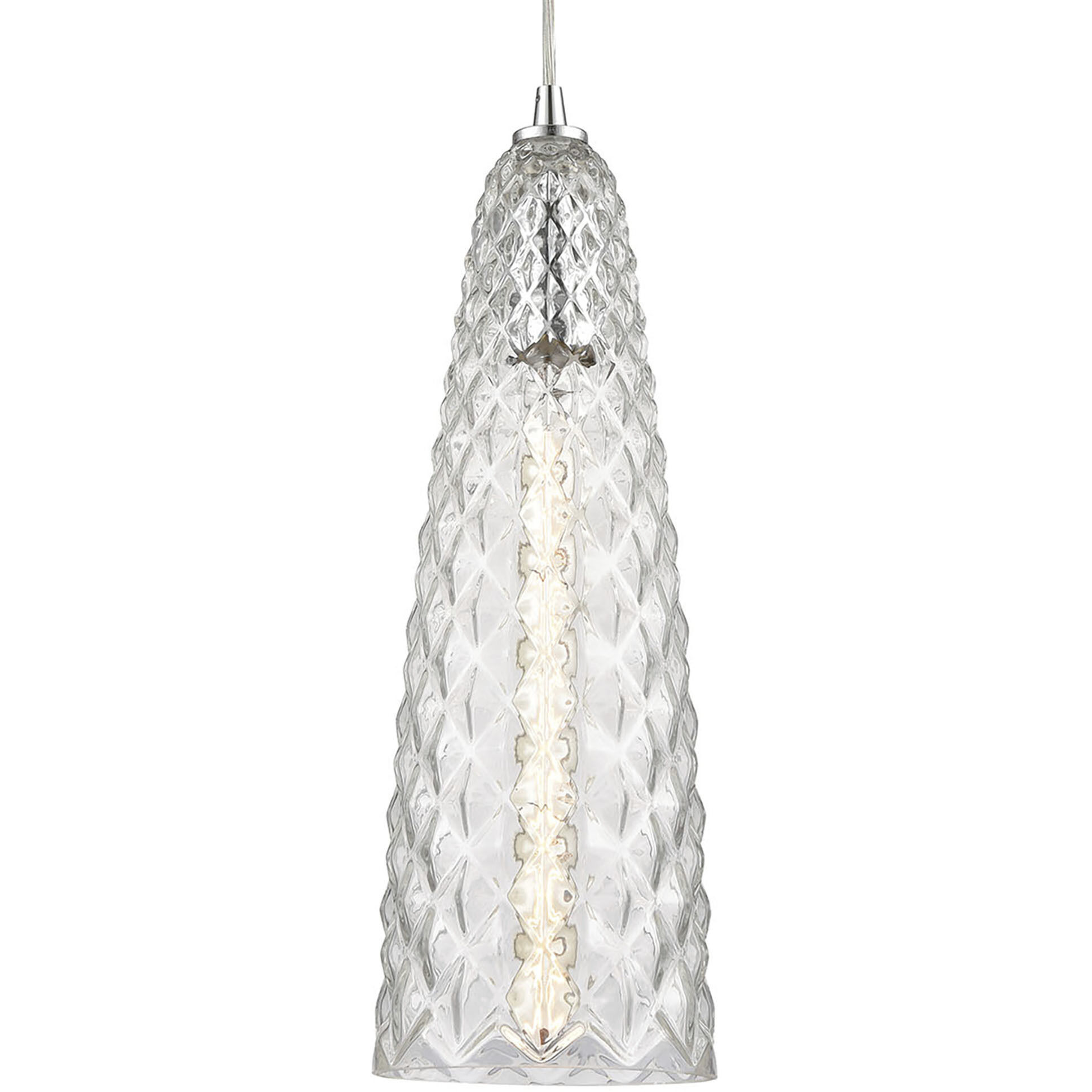 ELK 21167 1 Glitzy 1 Light 5 inch Polished Chrome Mini Pendant Ceiling Light