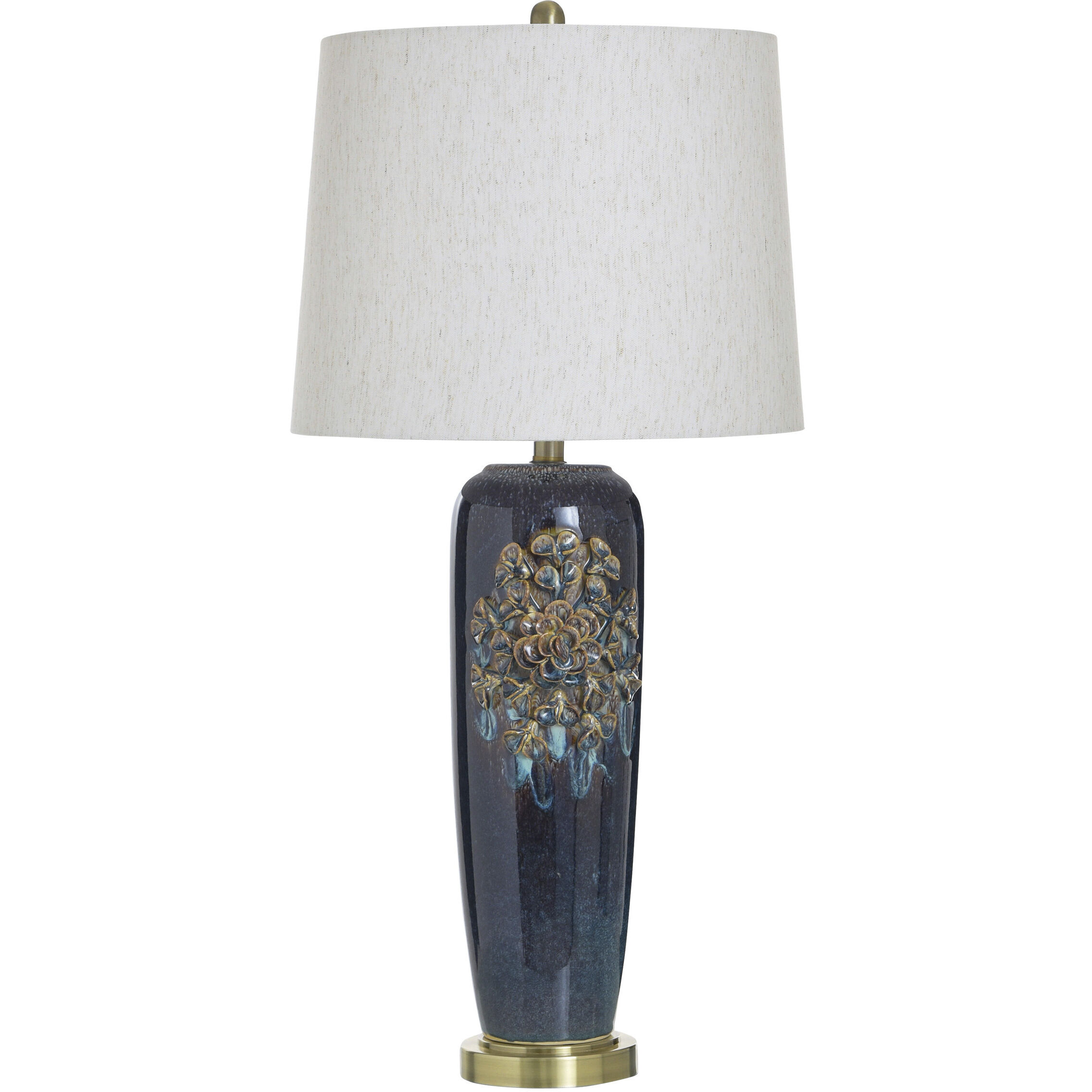 Leto 33 inch 100 watt Leto Blue and White Table Lamp Portable Light