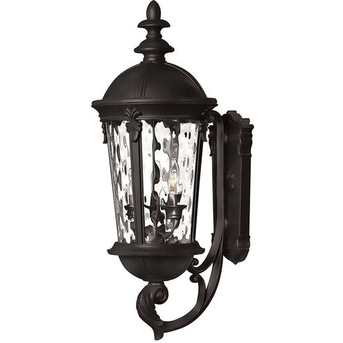 Estate Series Windsor Outdoor Wall Mount Lantern in Black, Medium