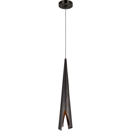 Kelly Wearstler Piel LED 4.5 inch Bronze Wrapped Pendant Ceiling Light, Small