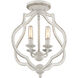 O'Keefe 4 Light 15 inch Antique White Semi-Flush Mount Ceiling Light