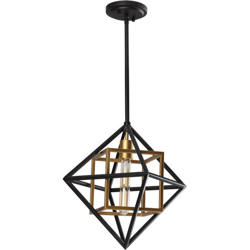 Pryor 1 Light 14.96 inch Black and Gold Pendant Ceiling Light