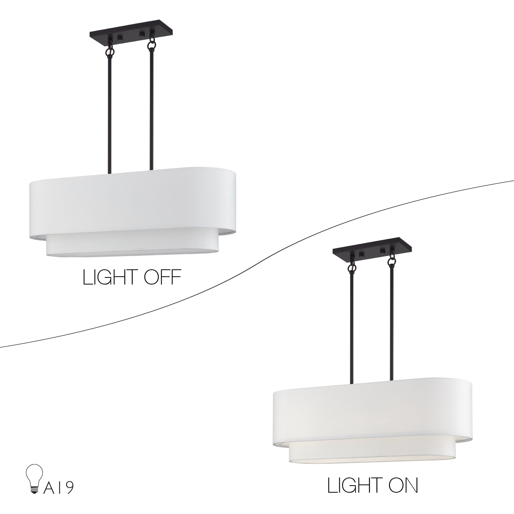 Manorwood 3 Light 30 inch Bronze Linear Chandelier Ceiling Light