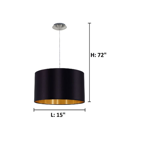Maserlo 1 Light 15 inch Satin Nickel Pendant Ceiling Light