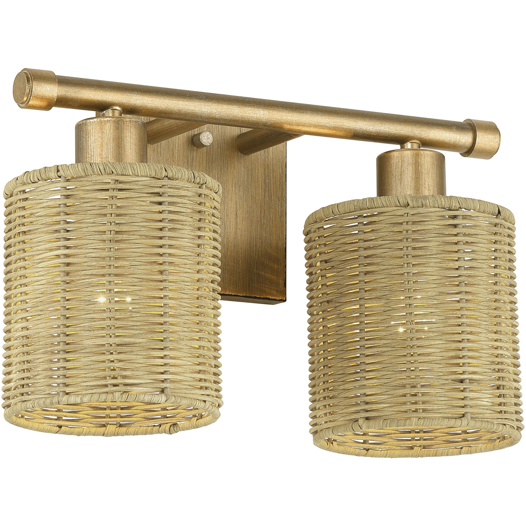 Weavington 2 Light 14 inch Antique Gold Leaf Vanity Wall Sconce Wall Light