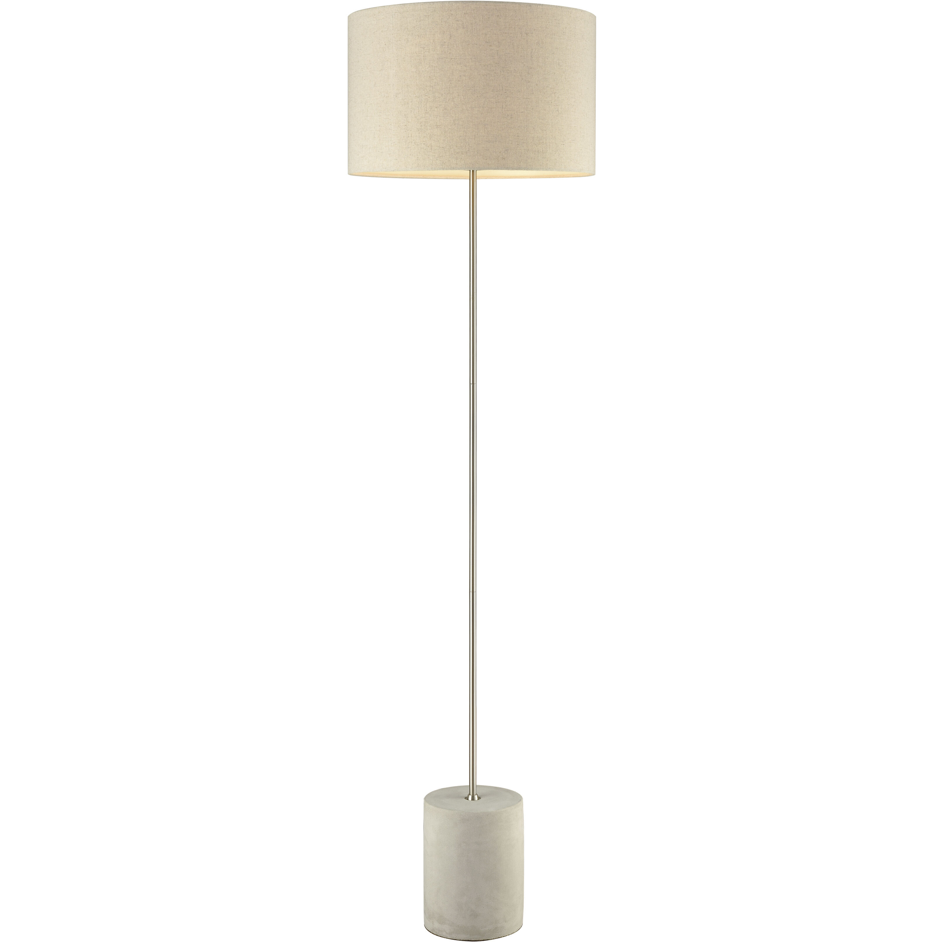 Katwijk 64 inch 100 watt Polished Concrete with Nickel Floor Lamp Portable Light