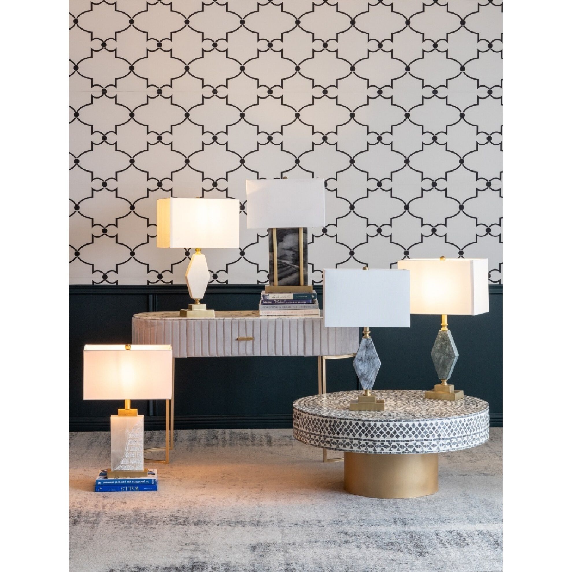 Anita 25.5 inch 40.00 watt Gold/Black/White Table Lamp Portable Light