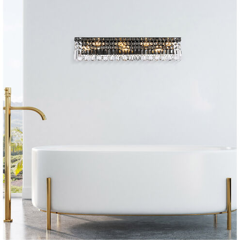 Maxime 7 Light 4.5 inch Black and Clear Wall Sconce Wall Light in Royal Cut