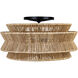 Chapman & Myers Antigua LED 30 inch Bronze and Natural Abaca Drum Semi-Flush Mount Ceiling Light, Grande
