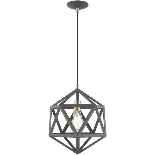 Geometric 1 Light 13 inch Scandinavian Gray Mini Pendant Ceiling Light
