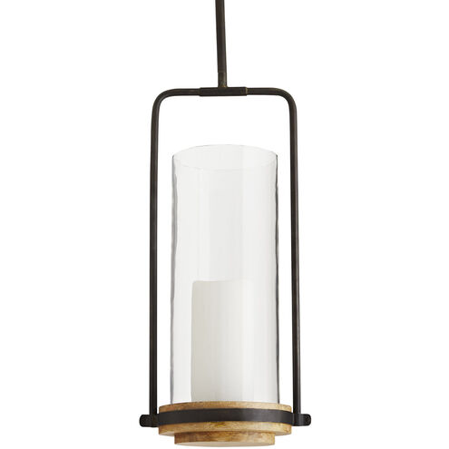 Sumter 1 Light 11 inch Black and Bronze with Natural Wood Candle Pendant Ceiling Light, Beth Webb